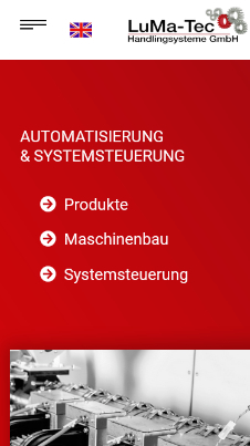 LuMa-Tec Handlingsysteme GmbH - Mobileansicht der Webseite