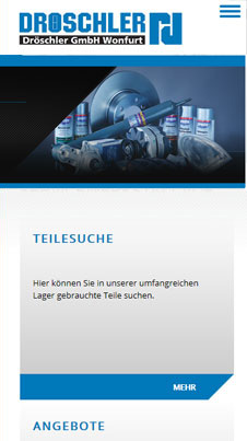 Dröschler GmbH Mobileansicht der Webseite